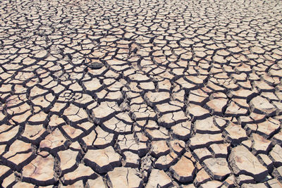 Full frame shot of cracked land