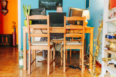 Chairs and tables in restaurant