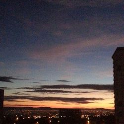 View of cityscape at sunset