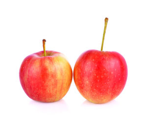 Close-up of apples against white background