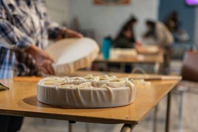 Close-up of food on table