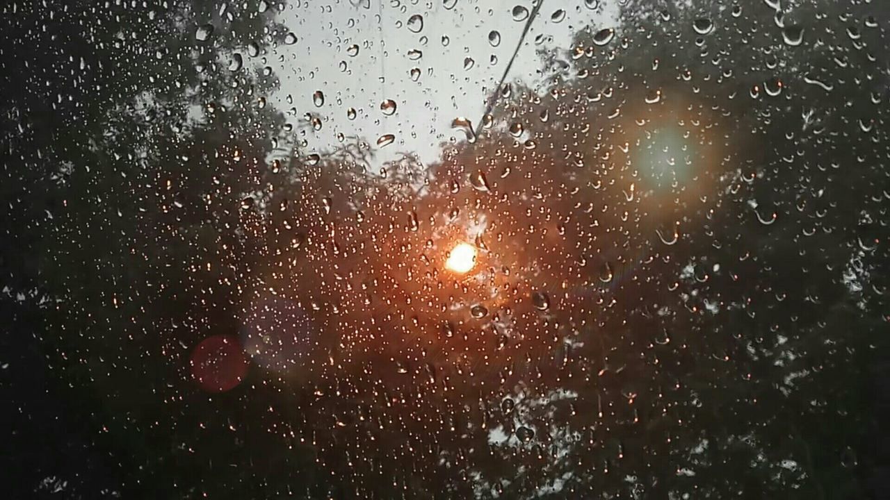 RAINDROPS ON GLASS WINDOW