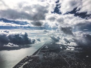 Aerial view of clouds against sky