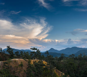 Scenic view of landscape against sky during sunset