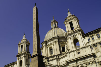 Low angle view of saint agnese in agone church in piazza navona rome italy