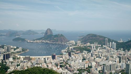 High angle view of city