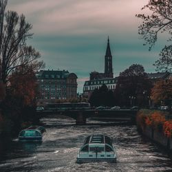 View of buildings against cloudy sky