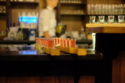 Drinks on table at restaurant