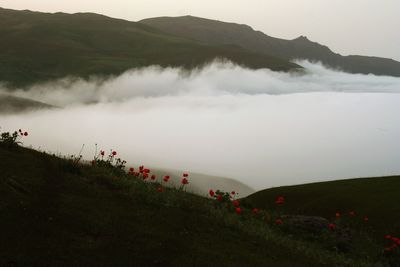 Scenic view of mountains against sky