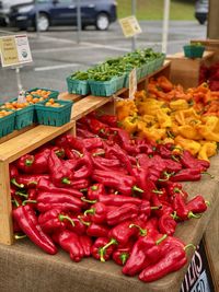 Vegetables for sale at market stall
