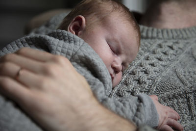 Close-up of baby sleeping