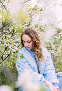 Young woman looking away