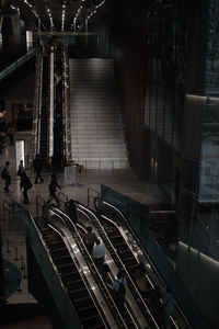High angle view of escalator