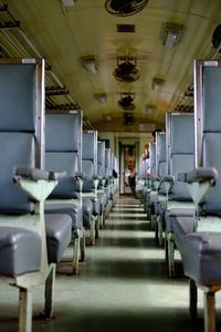 Empty seats in train