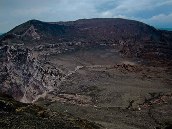 Scenic view of volcanic landscape against sky