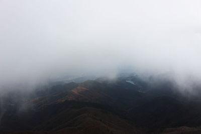 Scenic view of mountains against sky