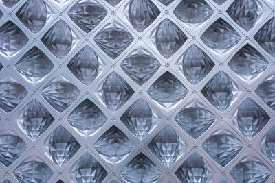 Detail shot of glass block wall