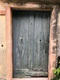 Close-up of closed door of house