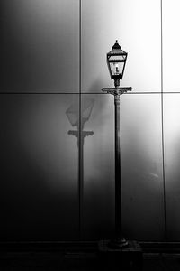 Street light against wall