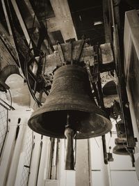 Low angle view of old metal ceiling in abandoned building