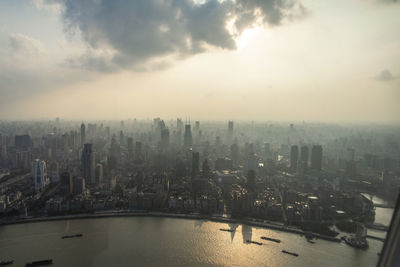 I took these pictures through the window from the orient pearl tower at 351 meters high. 