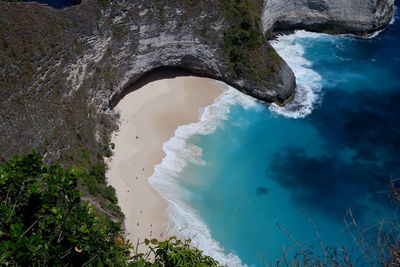 High angle view of sea shore