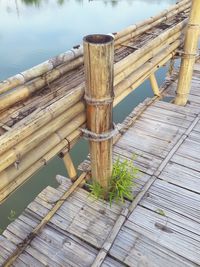 Wooden pier in sea