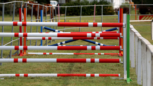 Row of chairs on field