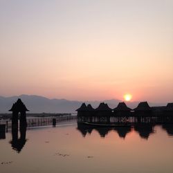 Scenic view of sunset over sea