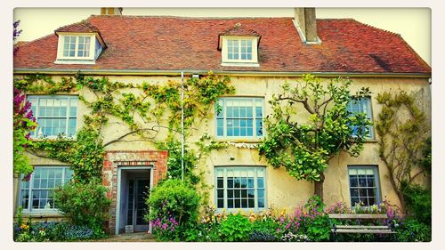 Low angle view of house