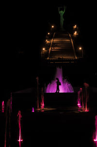 Rear view of people at illuminated stage