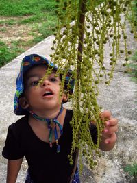 Close-up of cute girl smiling