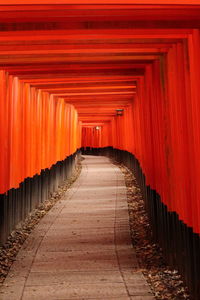 A path through the senbon torii gate of fushimi inari taisha shrine