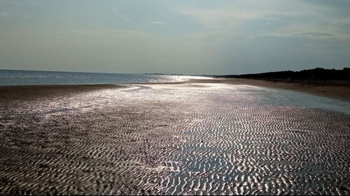 Scenic view of beach against sky