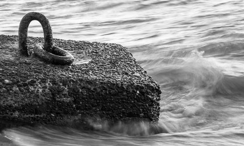 Close-up of water splashing on rocks