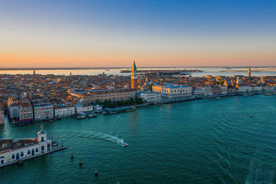 Amazing rooftop skyline of venice at dusk