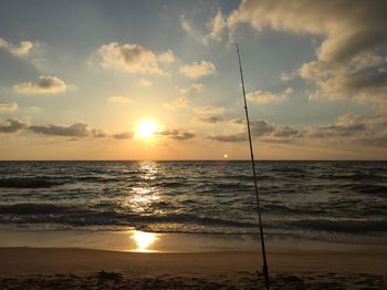 Scenic view of sea at sunset