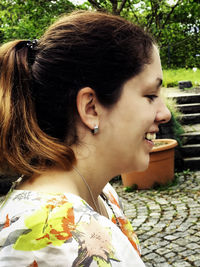 Close-up portrait of a young woman