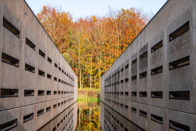 Buildings against sky during autumn