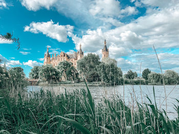 Panoramic view of lake against sky