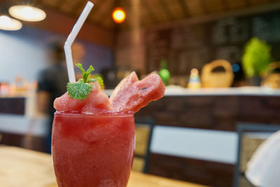 Close-up of drink on table