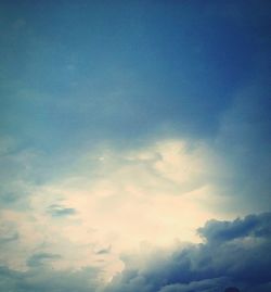 Low angle view of cloudy sky