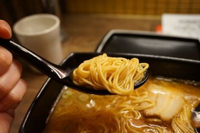 Close-up of hand holding food