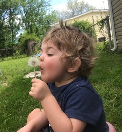 Portrait of boy looking at camera