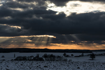 Scenic view of landscape against cloudy sky