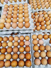 High angle view of vegetables for sale in market