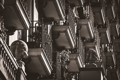 Low angle view of escalator