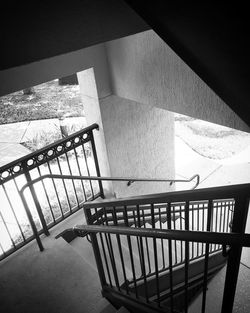 High angle view of spiral staircase