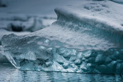 Close-up of frozen sea