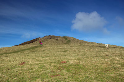 Scenic view of land against sky